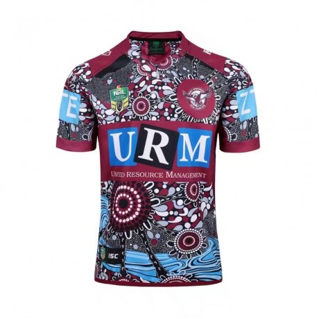  Manly Sea Eagles 2017 men’s Indigenous jersey with ISC fabric and Brookvale heritage design