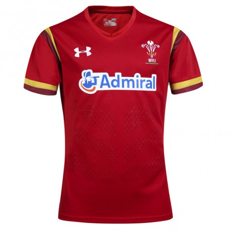 Wales 2017 men’s WRU home rugby jersey with dragon-scale print