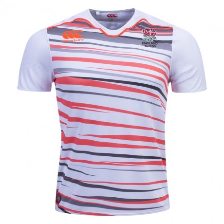 England Sevens 2016/17 men’s home pro rugby jersey with 3D rose badge
