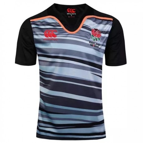 England Sevens 2016/17 men’s home jersey with 3D rose badge and loop neckline