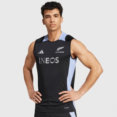 All Blacks 2024 Mens Black Singlet – Slim Fit & Moisture-Wicking