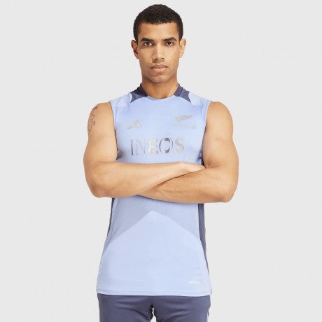 All Blacks 2024 Mens Blue Singlet - Official Training Singlet with AEROREADY Technology