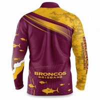 Brisbane Broncos Men's  Fishfinder Fishing Rugby Shirt 2022