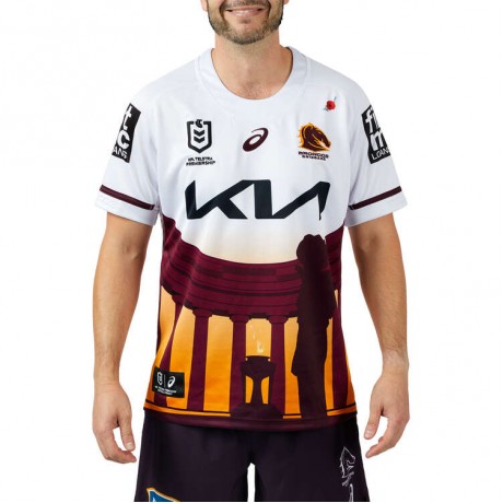 Buy Brisbane Broncos 2024 Men’s ANZAC Rugby Jersey – Official NRL Kit