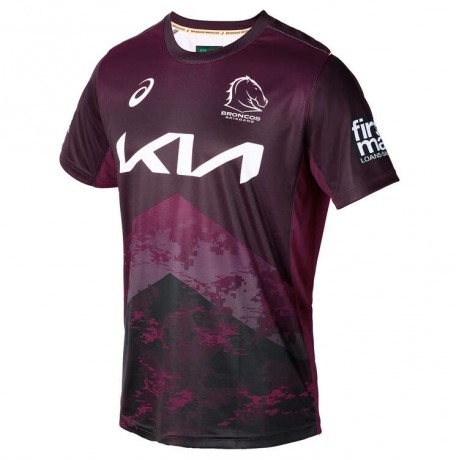 Brisbane Broncos 2024 Training Tee | Official ASICS Rugby Shirt