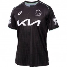 Tee-shirt d'entraînement rugby noir 2025 Brisbane Broncos Homme