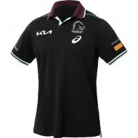 Polo d'entraînement noir 2025 Brisbane Broncos Homme