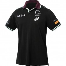 Polo d'entraînement noir 2025 Brisbane Broncos Homme
