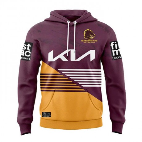 Brisbane Broncos Rugby Hoodie 2024 | Official NRL Team Apparel