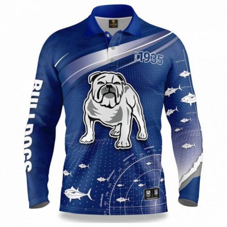 NRL Bulldogs Men's Fishing Shirt 2022 | Official Rugby Sportswear