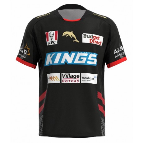 Dolphins Black Training Rugby Jersey 2023 – Official NRL Kit