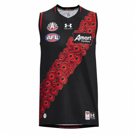 Essendon Bombers 2023 Men's ANZAC Guernsey - Official AFL Jersey