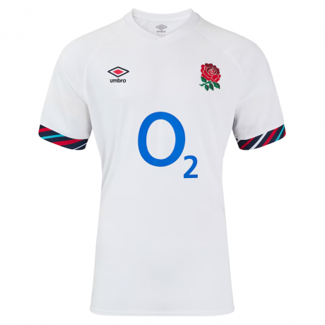 Castore England Rugby Home Shirt 2025 – Authentic O2 White Jersey for Men