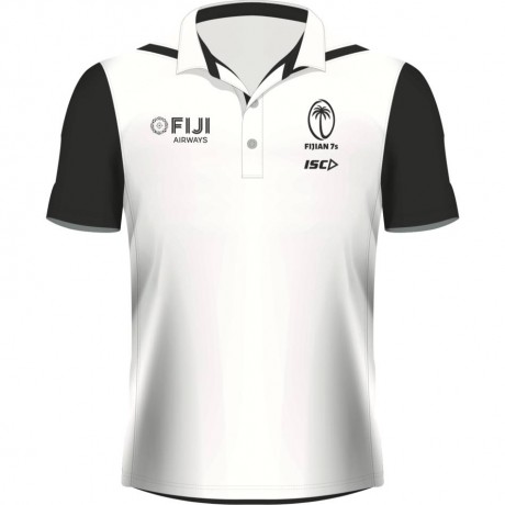 Fiji Airways Sevens Performance Mens Rugby Polo White 2021 | Fijian 7s Shirt
