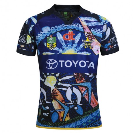 Cowboys 2016 men’s Indigenous round NRL jersey with cultural artwork and slim performance fit
