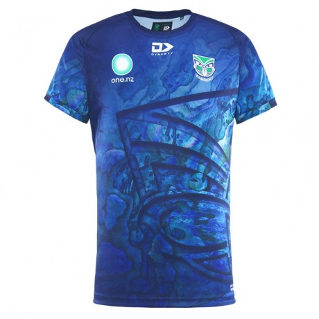 New Zealand Warriors Warm Up Paua Rugby Tee 2025 – Lightweight & Breathable