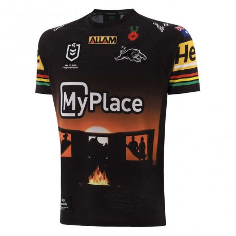Penrith Panthers Mens Anzac Rugby Jersey 2025 – Official Memorial Jersey with Quick-Drying Fabric
