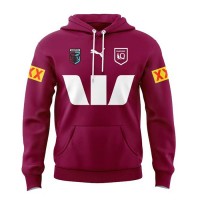 QLD Maroons Mens Team Rugby Hoodie 2024 Red