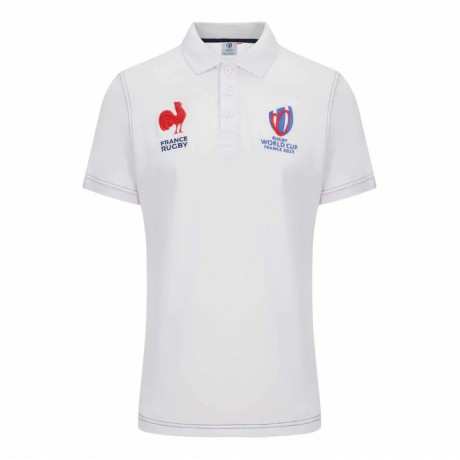 France RWC White Polo 2023 – Official Rugby Cotton Shirt