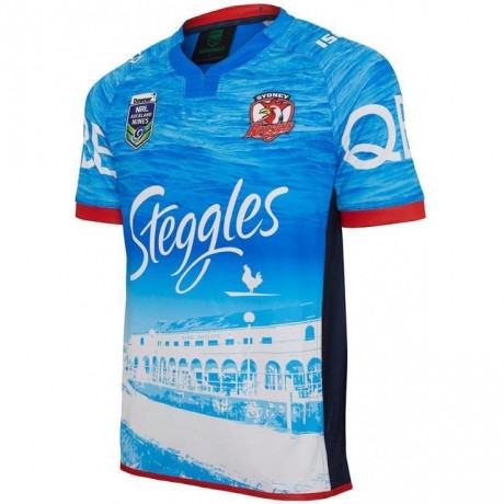 Sydney Roosters 2017 Auckland Nines slim-fit performance jersey by ISC with Bondi Pavilion design