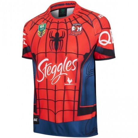 Sydney Roosters 2017 men’s slim-fit Spider‑Man Marvel Heroes NRL jersey