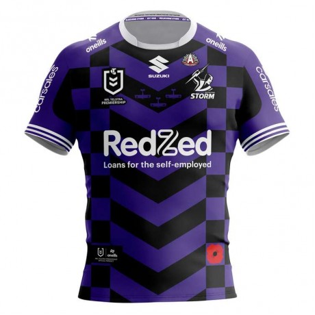 Melbourne Storm Mens Anzac Rugby Jersey 2025 – Tribute to Air Commodore Harry Cobby