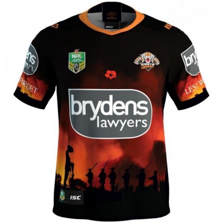 Wests Tigers 2018 Men's ANZAC Jersey | Commemorative Rugby Shirt